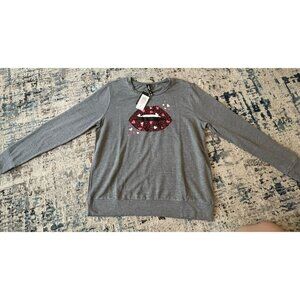 Torrid Halloween Lips Lounge Long Sleeve Shirt Plus 14/16 Size OX Halloween